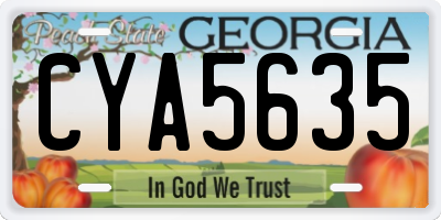GA license plate CYA5635