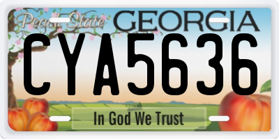GA license plate CYA5636