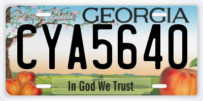 GA license plate CYA5640