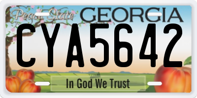 GA license plate CYA5642