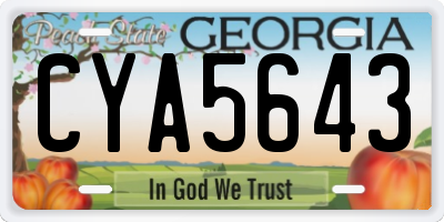 GA license plate CYA5643