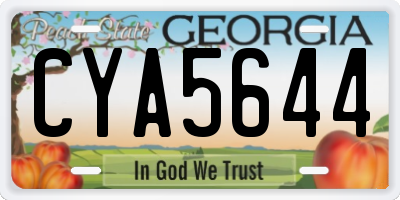 GA license plate CYA5644