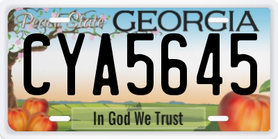 GA license plate CYA5645