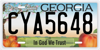 GA license plate CYA5648
