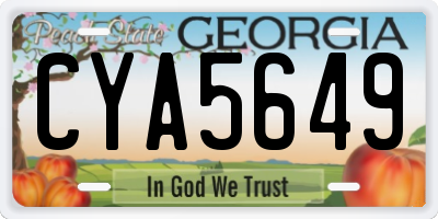GA license plate CYA5649