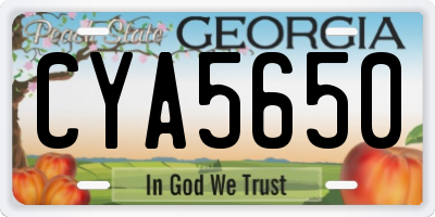 GA license plate CYA5650