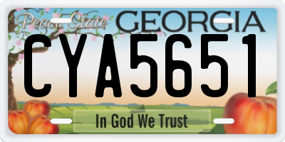 GA license plate CYA5651