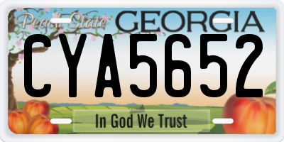 GA license plate CYA5652