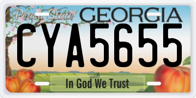 GA license plate CYA5655