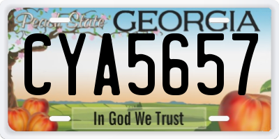 GA license plate CYA5657