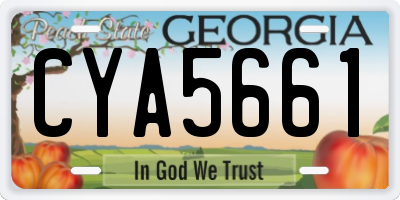 GA license plate CYA5661