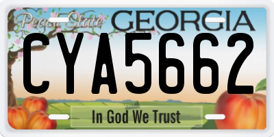 GA license plate CYA5662
