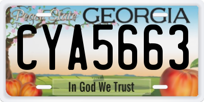 GA license plate CYA5663