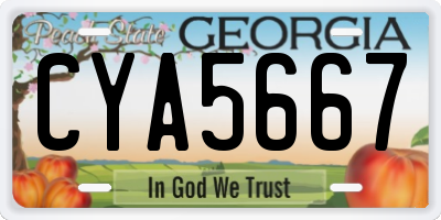 GA license plate CYA5667