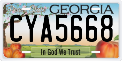GA license plate CYA5668