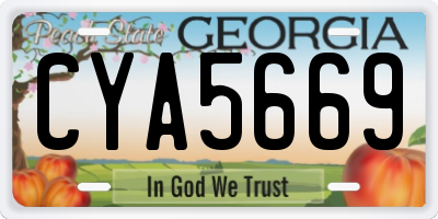 GA license plate CYA5669