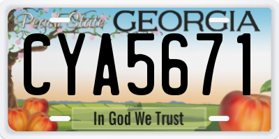 GA license plate CYA5671
