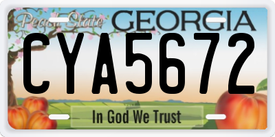 GA license plate CYA5672