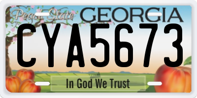 GA license plate CYA5673