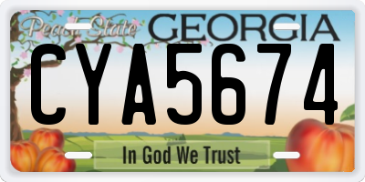 GA license plate CYA5674