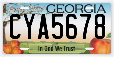 GA license plate CYA5678