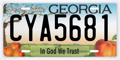 GA license plate CYA5681