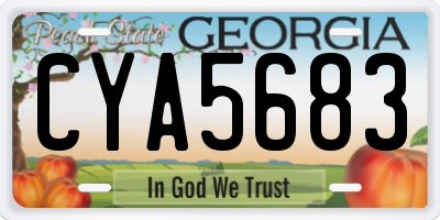 GA license plate CYA5683