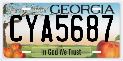 GA license plate CYA5687