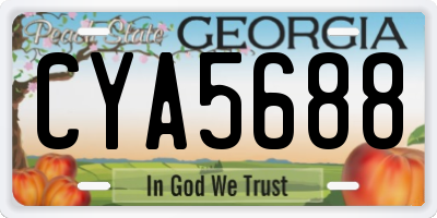 GA license plate CYA5688