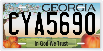 GA license plate CYA5690