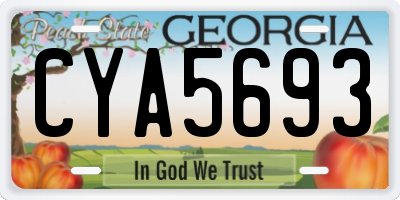 GA license plate CYA5693