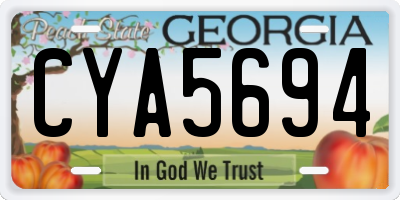 GA license plate CYA5694