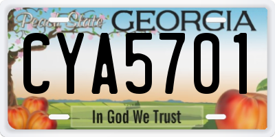 GA license plate CYA5701
