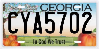 GA license plate CYA5702