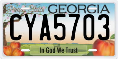 GA license plate CYA5703