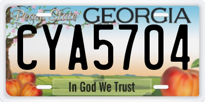 GA license plate CYA5704