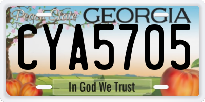 GA license plate CYA5705