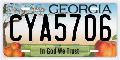 GA license plate CYA5706