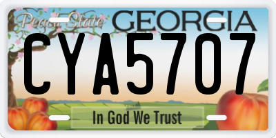 GA license plate CYA5707