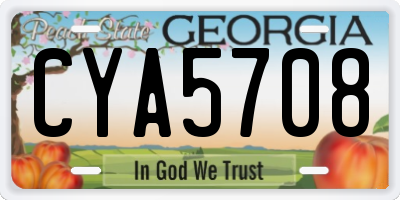 GA license plate CYA5708