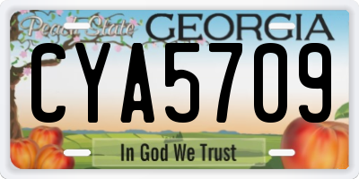 GA license plate CYA5709
