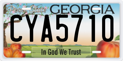 GA license plate CYA5710