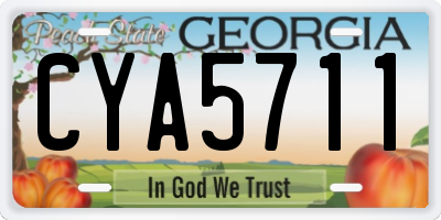 GA license plate CYA5711