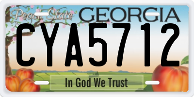 GA license plate CYA5712