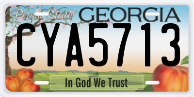 GA license plate CYA5713