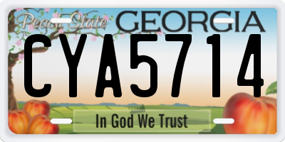 GA license plate CYA5714