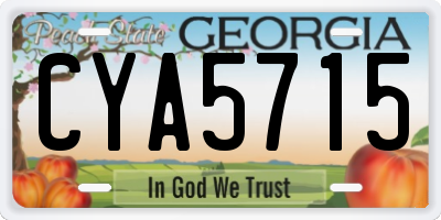 GA license plate CYA5715