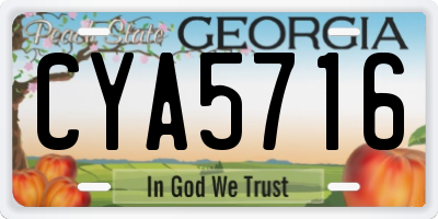 GA license plate CYA5716