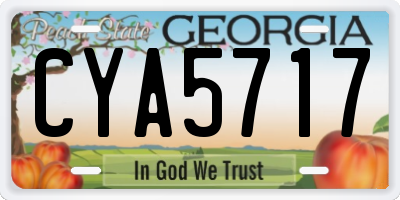 GA license plate CYA5717