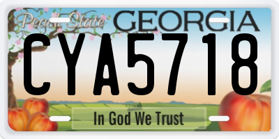 GA license plate CYA5718